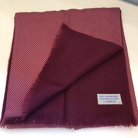 Vintage Other - Vintage handsome silk polka dot scarf with wool🎩